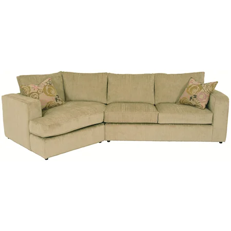 Sectional Sofa with Track Arms, Loose Back Cushions and Angled Chaise